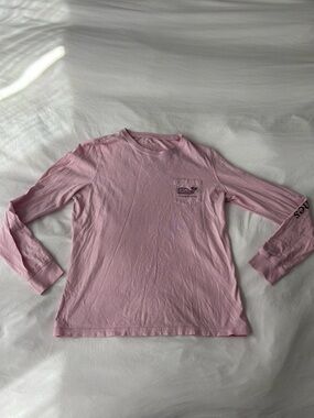 Vineyard Vines Pink Long Sleeve Tee Whale Logo